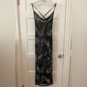 Urban Outfitters Sheer Mesh Cowl Neck Midi Dress - Medium